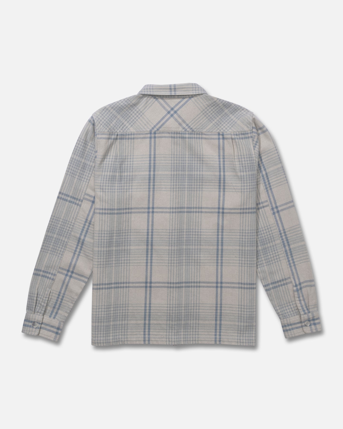 Back view of the Windward Flannel - Light Grey. 