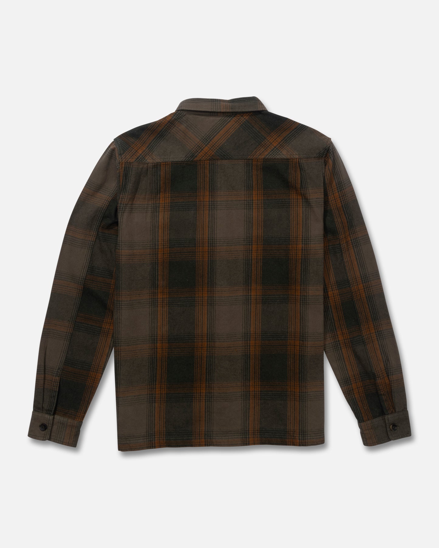 Back view of the Windward Flannel - Olive. 