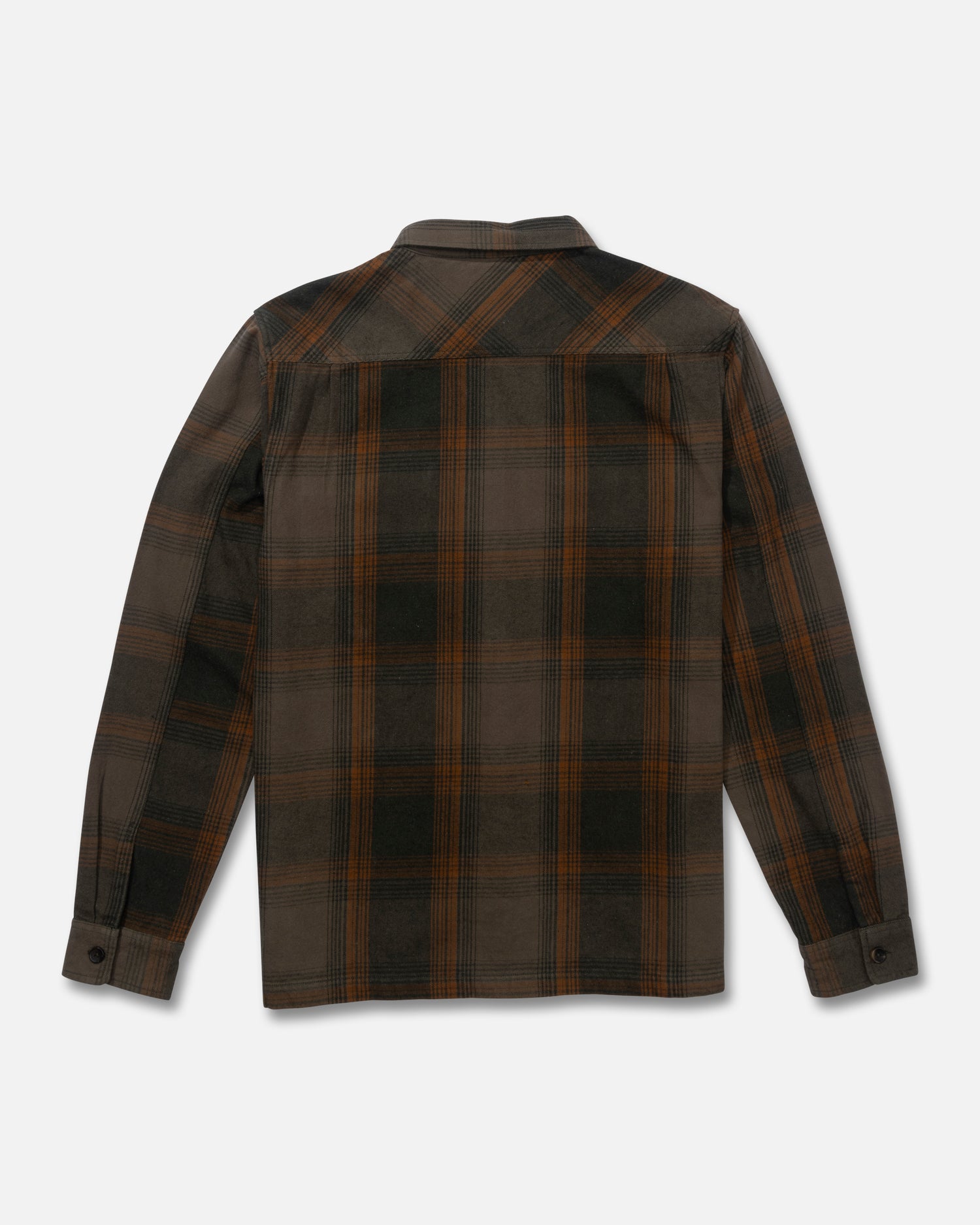 Back view of the Windward Flannel - Olive. 