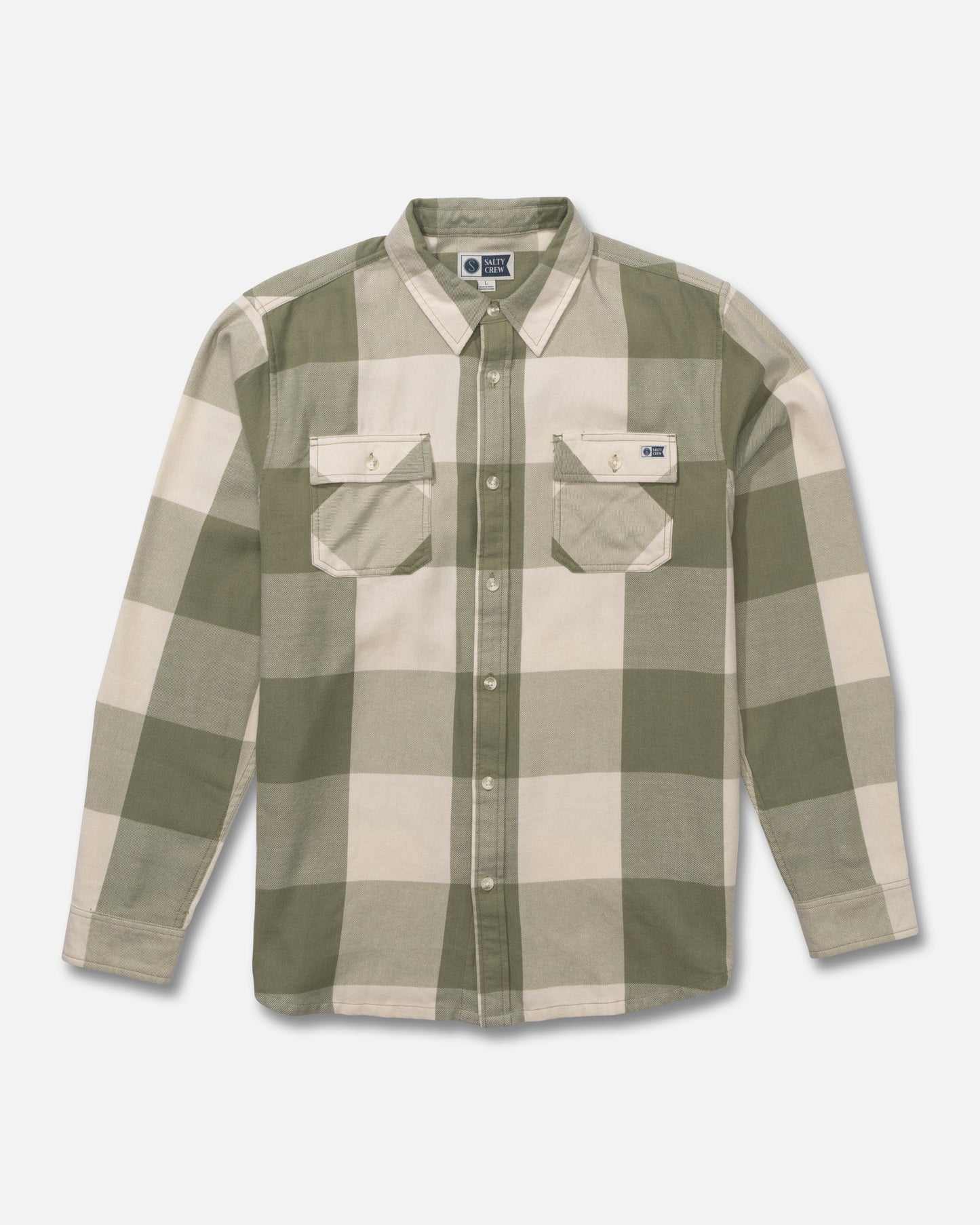 Front view of the Daybreak Flannel - Birch Four Leaf Clover. 