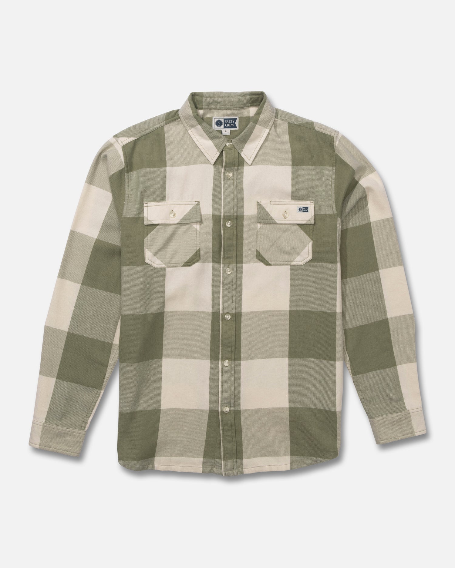 Front view of the Daybreak Flannel - Birch Four Leaf Clover. 