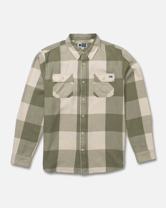 Front view of the Daybreak Flannel - Birch Four Leaf Clover. 