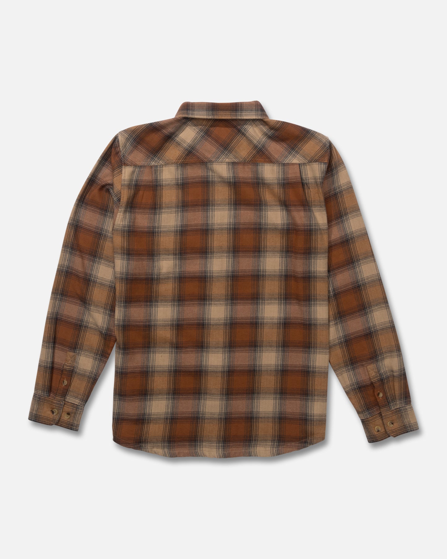Back view of the Daybreak Flannel - Friar Brown. 
