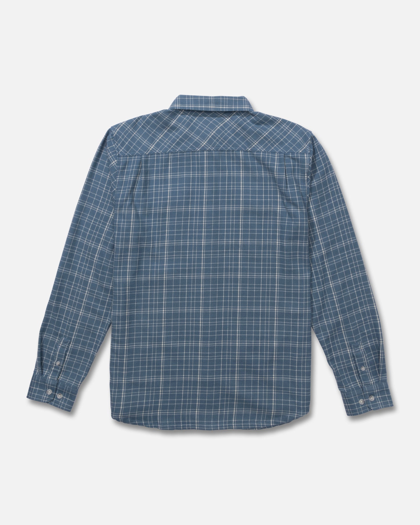 Back view of the Daybreak Flannel - Pilot Blue. 