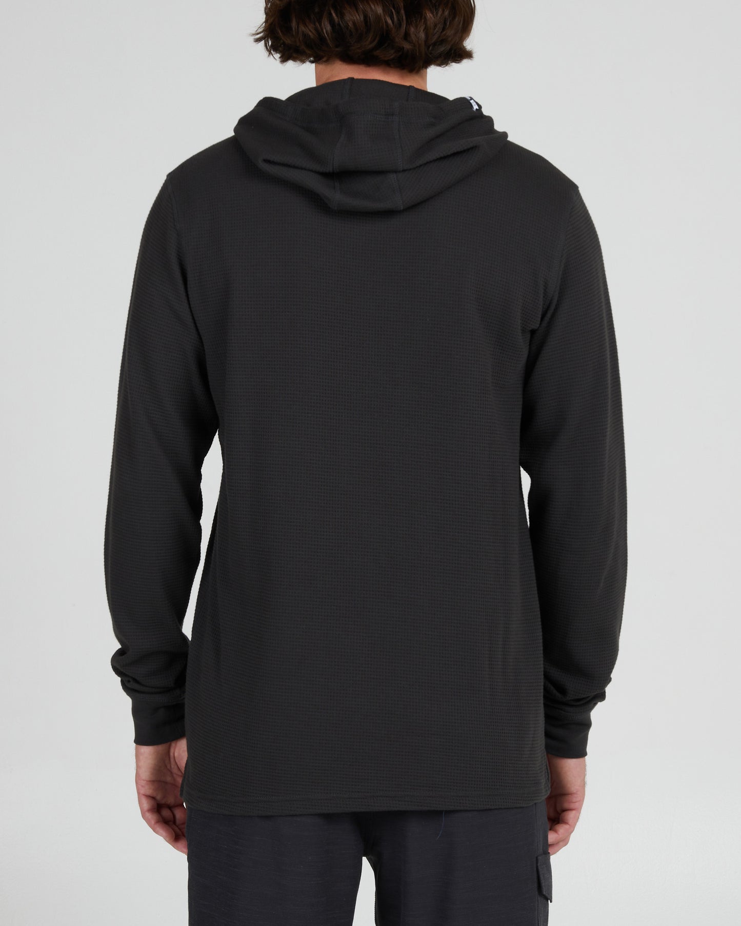 On body back of the Daybreak 2 Faded Black Hooded Thermal