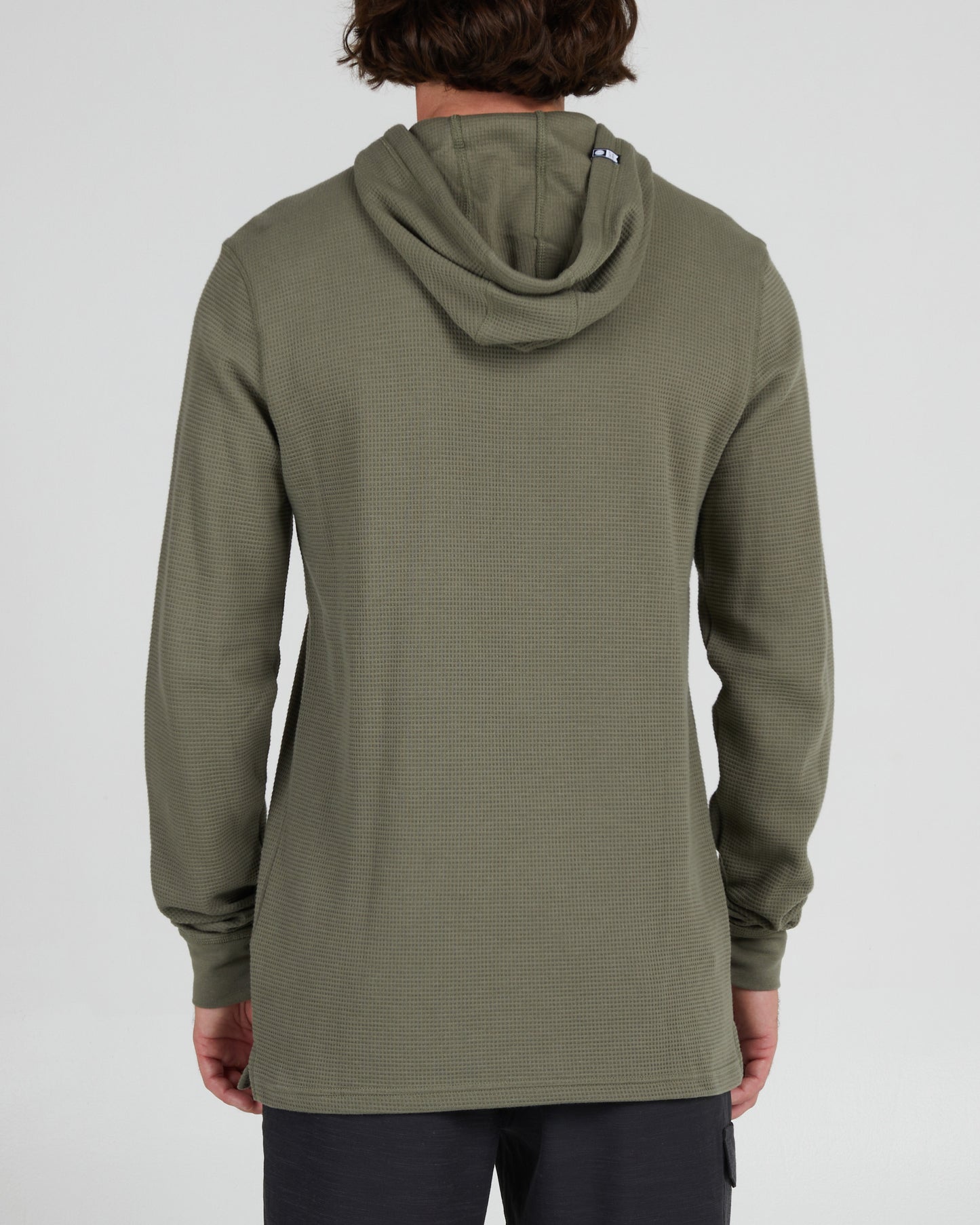On body back of the Daybreak 2 Olive Hooded Thermal