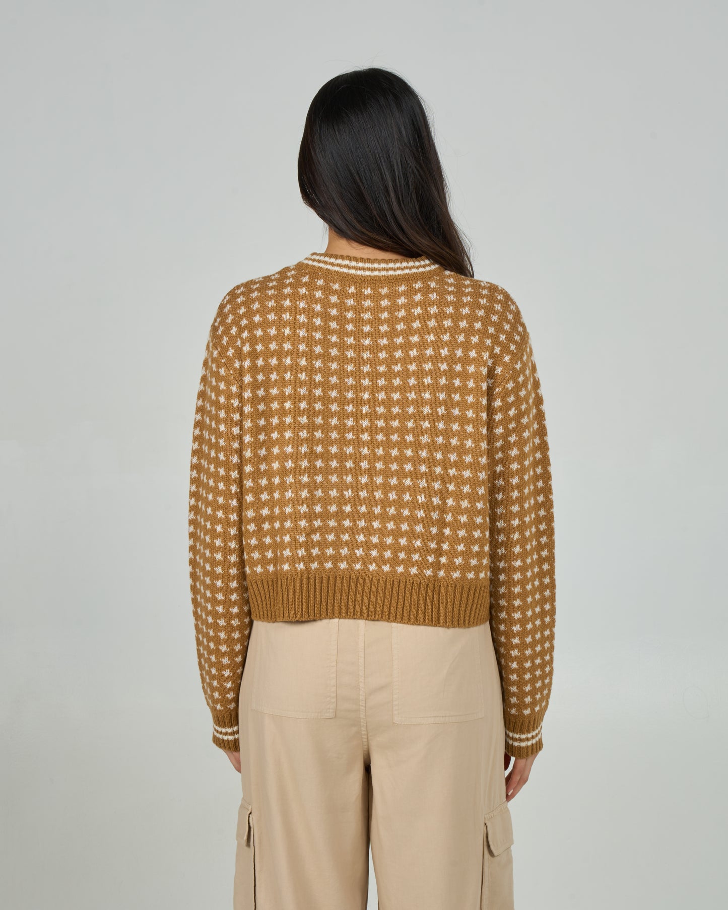 Back view of the Starlight Sweater - Bronze. 