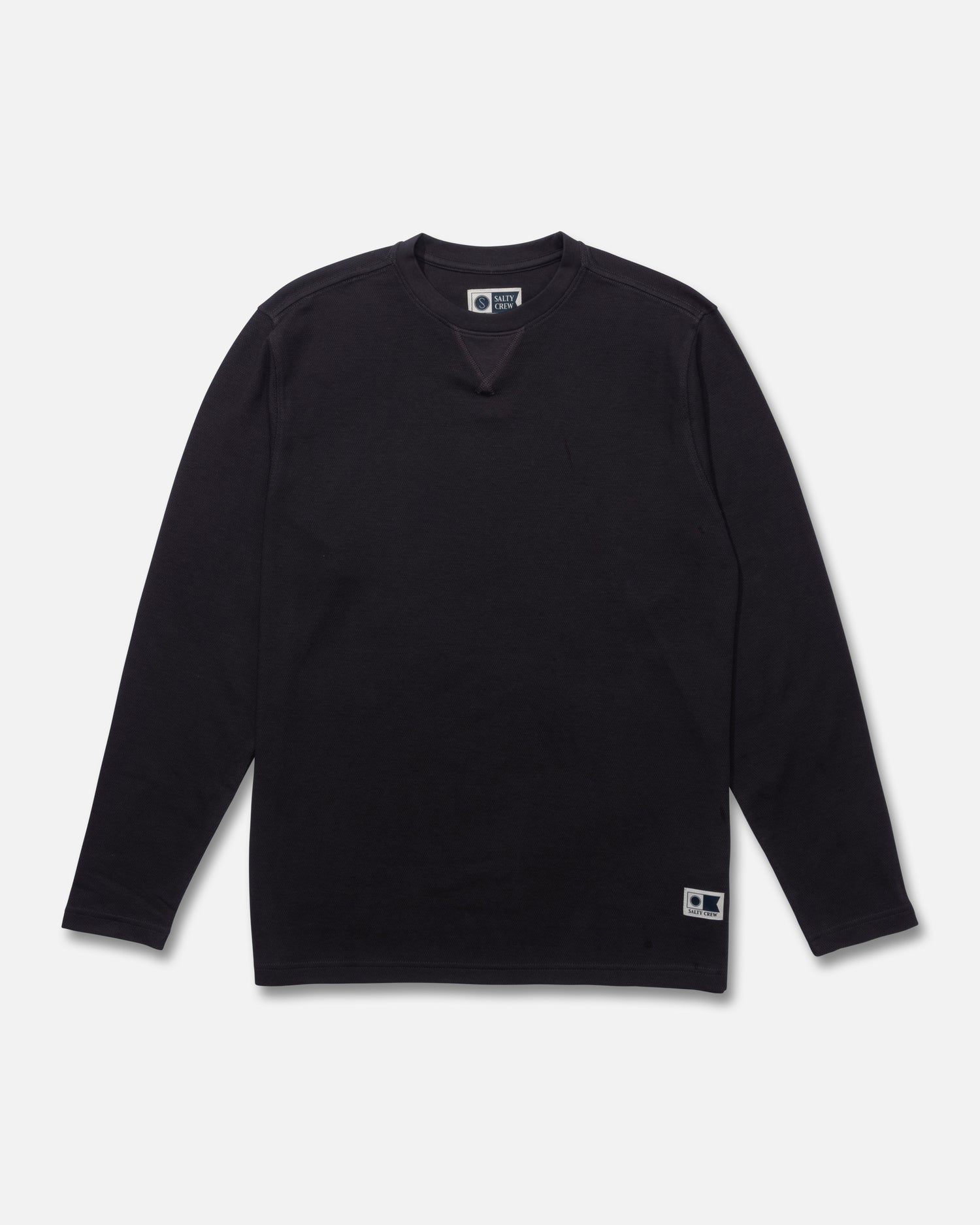 Front view of the Cast Off Long Sleeve Thermal - Black. 