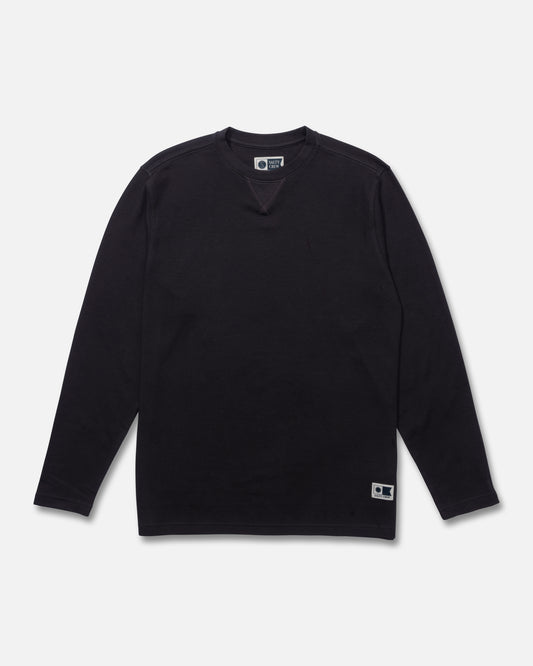 Front view of the Cast Off Long Sleeve Thermal - Black. 