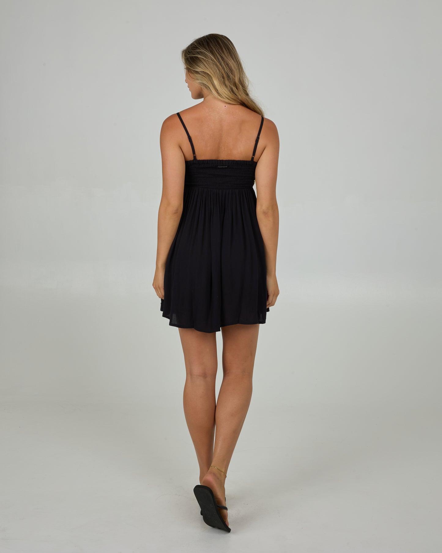 Back view of the High Tide Dress - Black. 