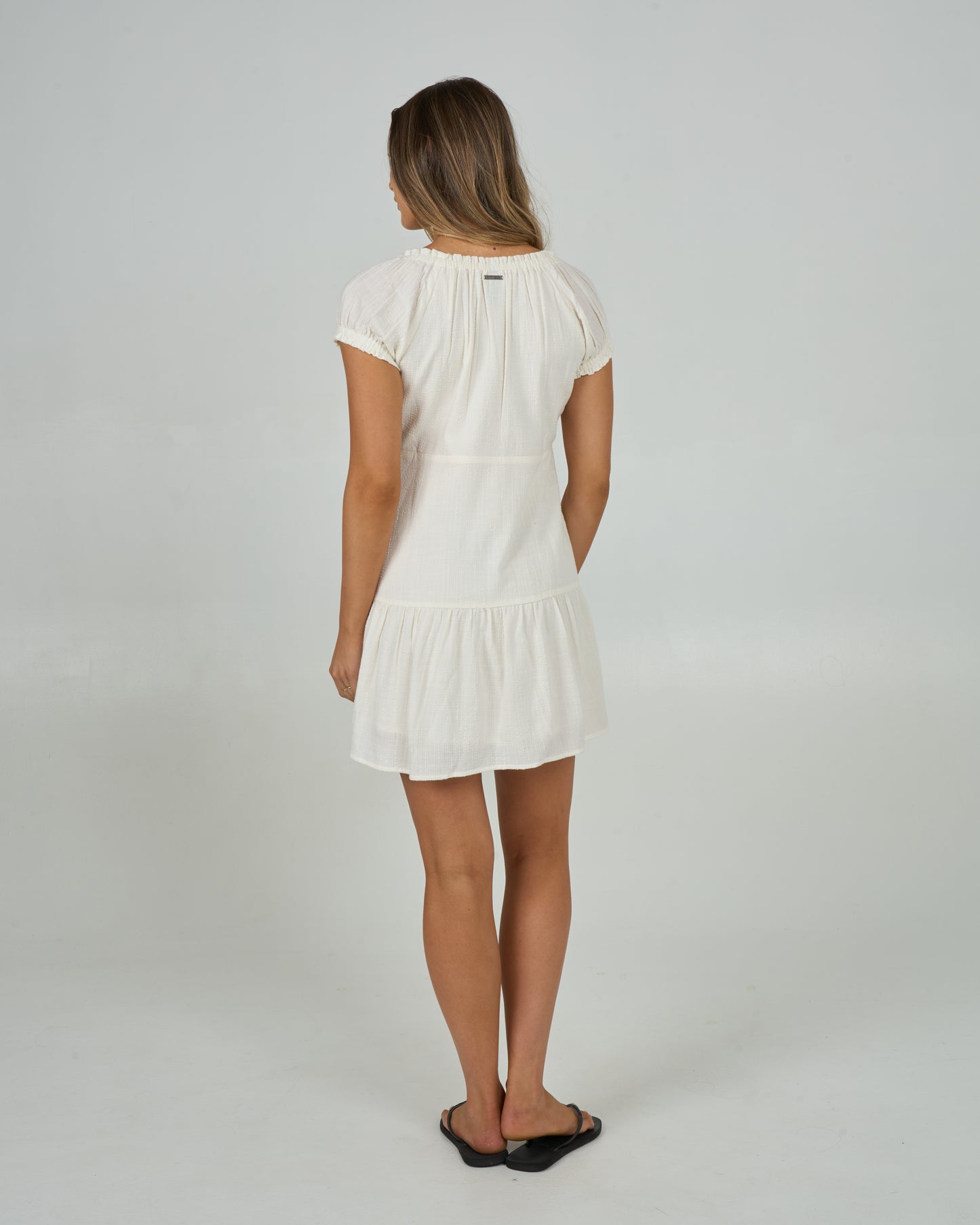 Back view of the Coastal Dress - Off White. 