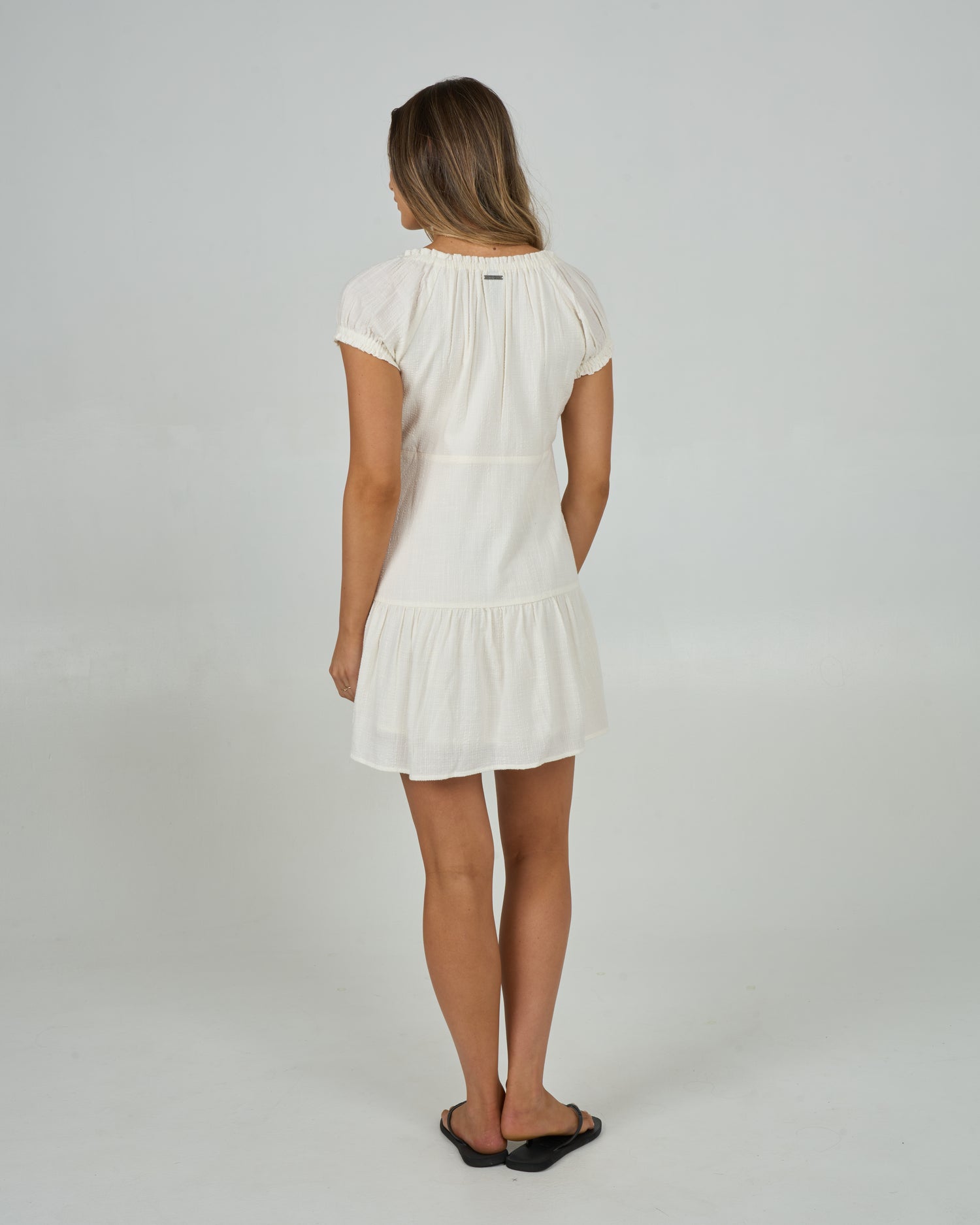 Back view of the Coastal Dress - Off White. 