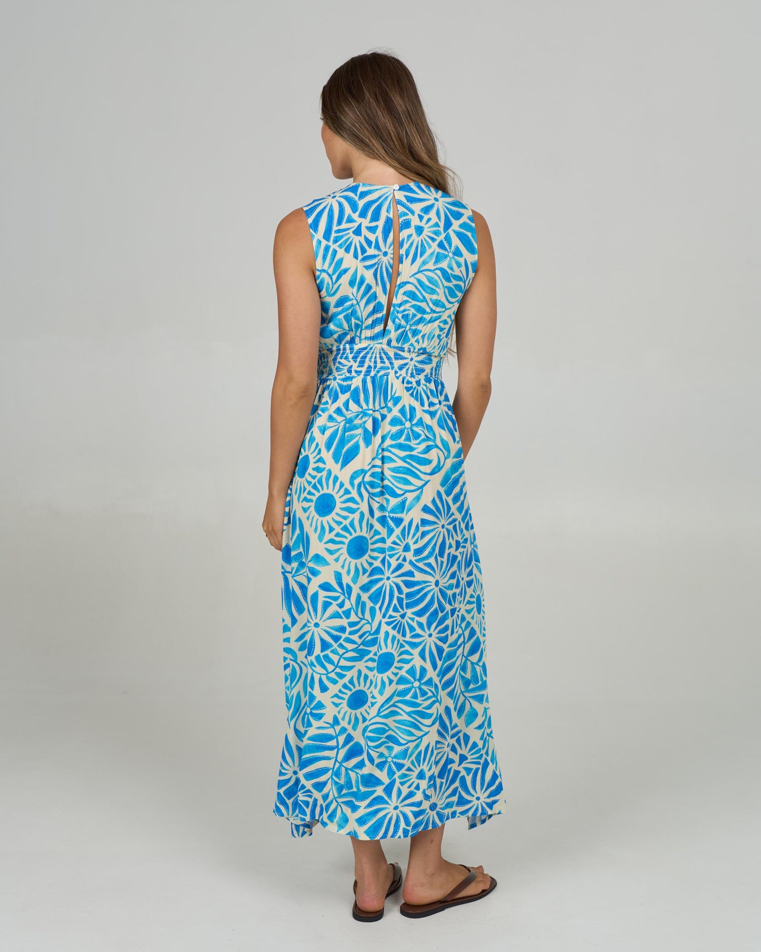 Back view of the Windward Maxi Dress - Bold Blue. 