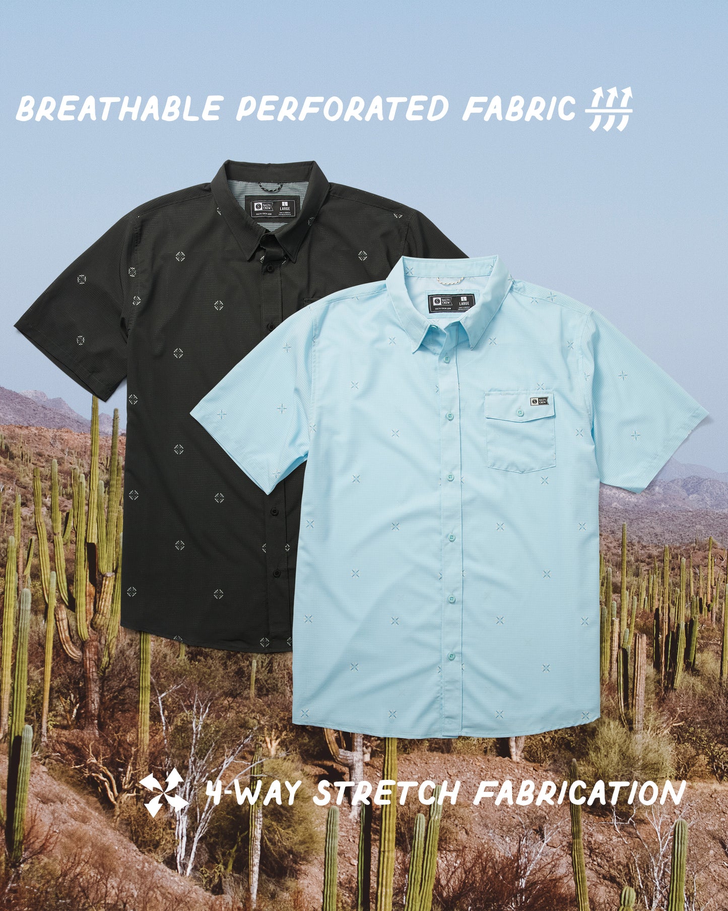 Detail photo of the Sailfin Perforated Woven - Black. 