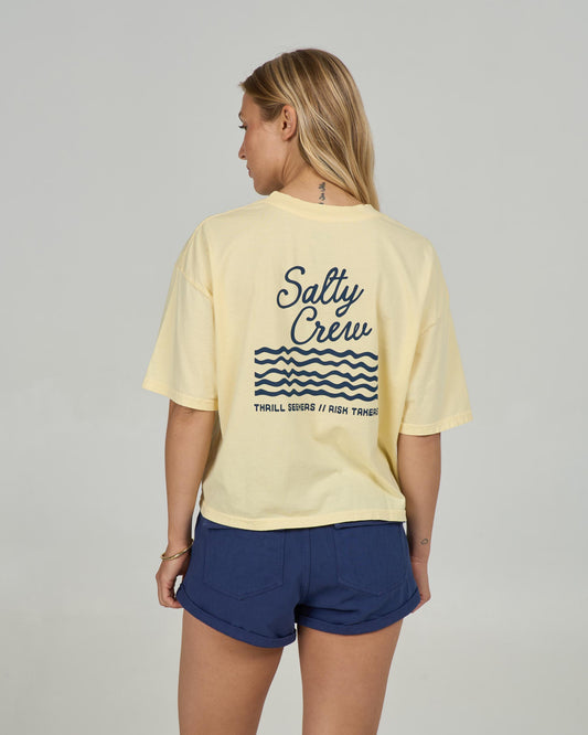 Back view of the Salty Skimmer Tee - Sunshine.