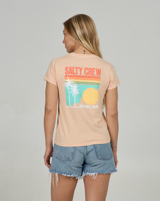 Back veiw of the Simplicity Modern Tee - Apricot.