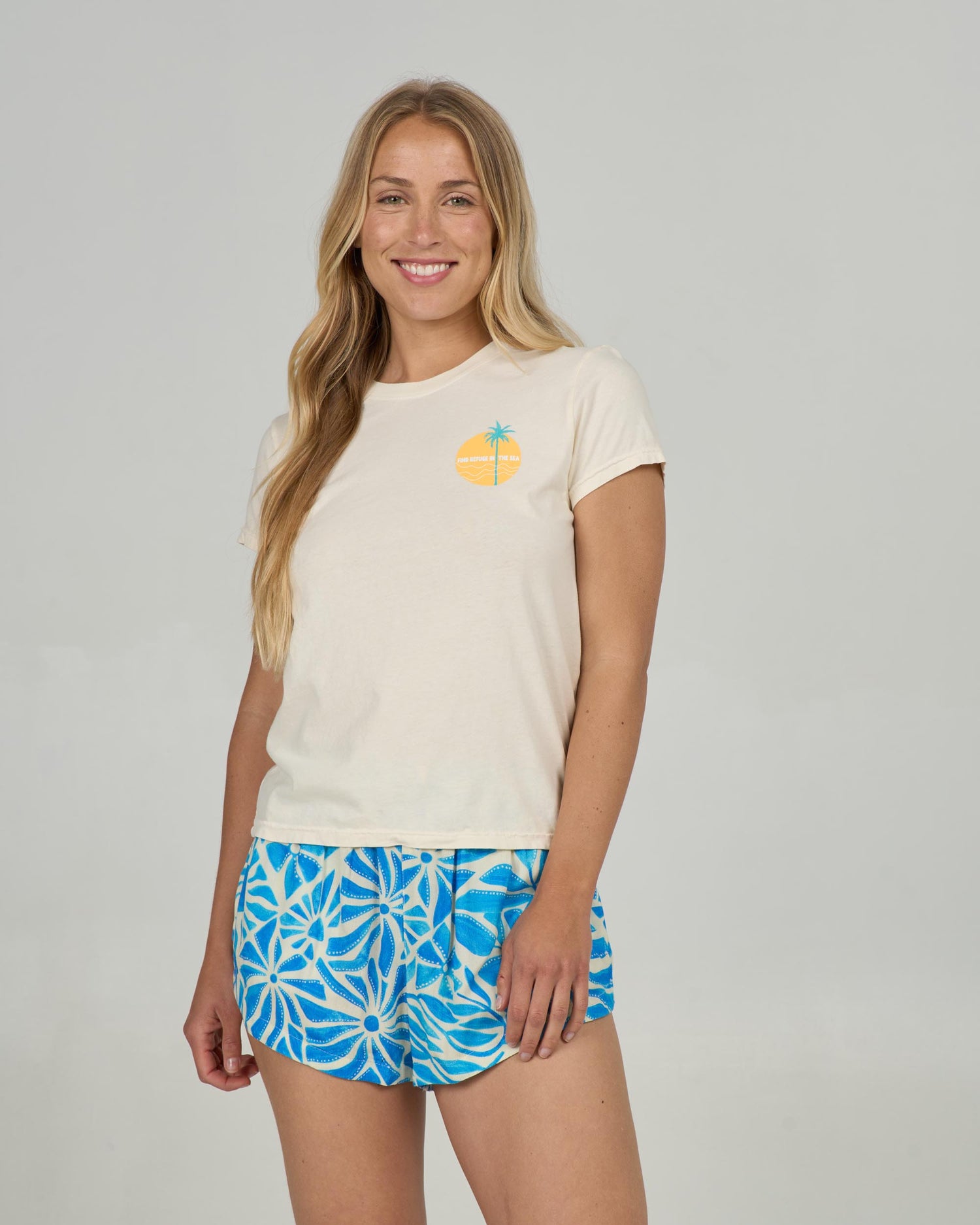 Front view of the Simplicity Modern Tee - Off White. 