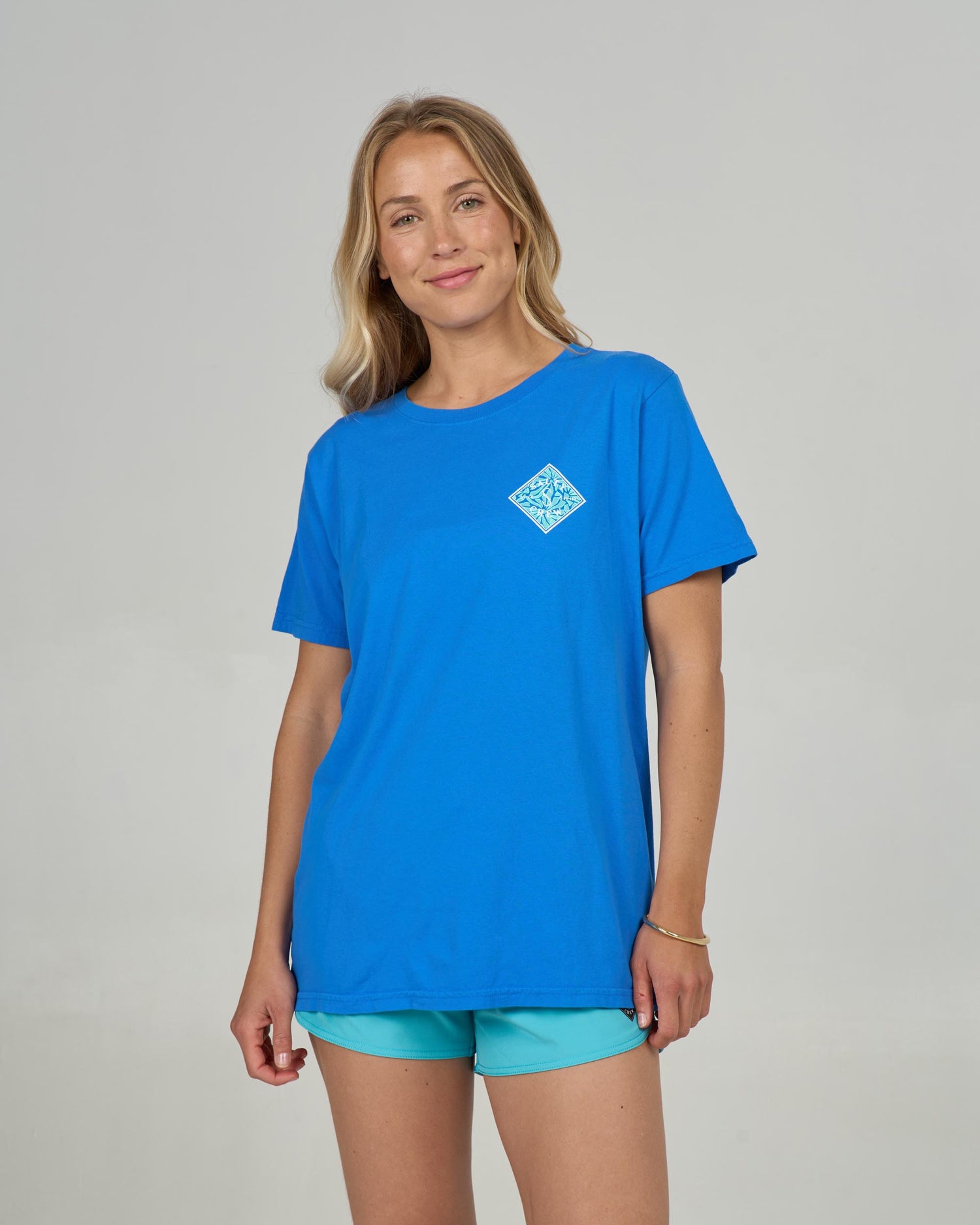 Front view of the Tippet Boyfriend Tee - Bold Blue. 