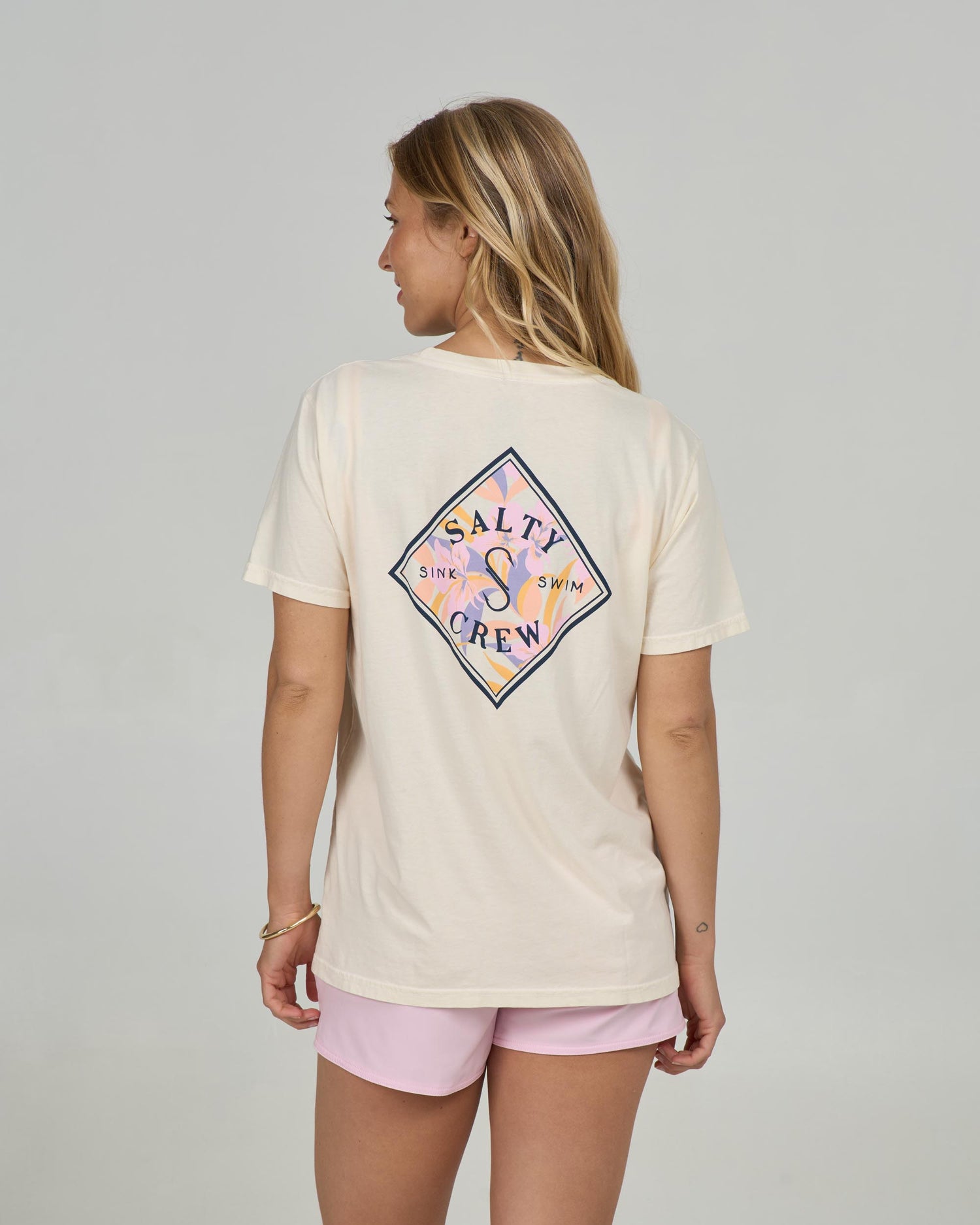 Back view of the Tippet Boyfriend Tee - Off White. 