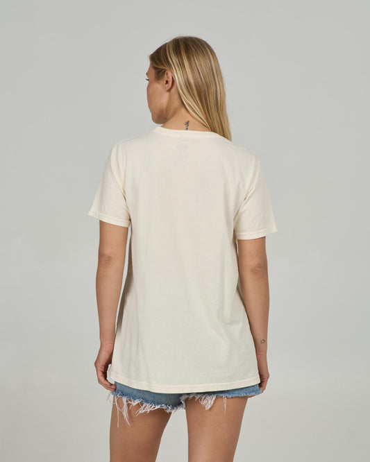 Back view of the Vacation Boyfriend Tee - Off White. 