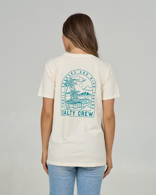 Back view of the Archway Boyfriend Tee - Off White. 