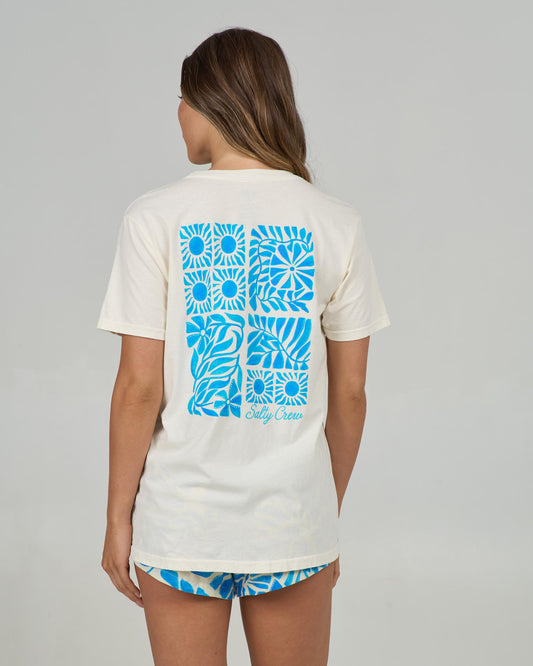 Back view of the Sunblock Boyfriend Tee - Off White. 