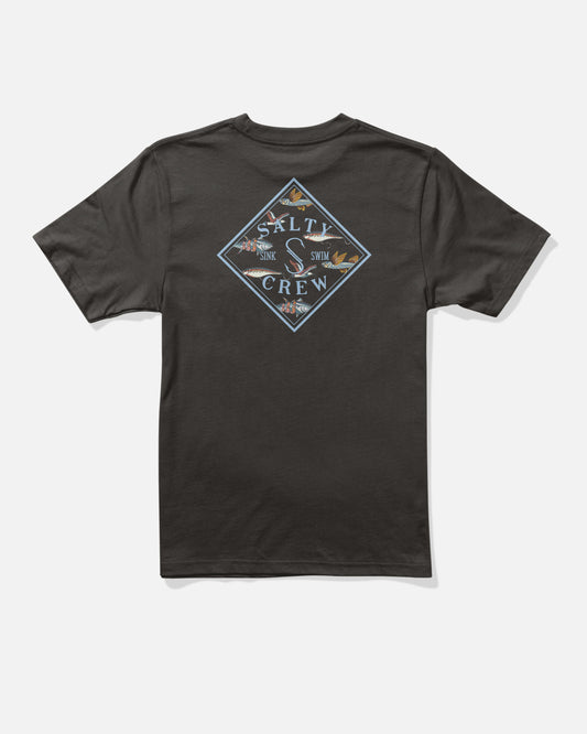 Back view of the Tippet Fill Boys Tee - Black.