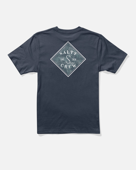 Back view of the Tippet Fill Boys Tee - Navy. 
