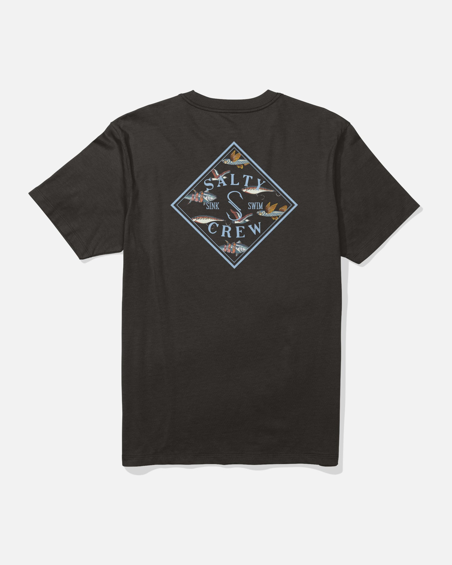 Back view of the Tippet Fill Crew Tee - Black. 