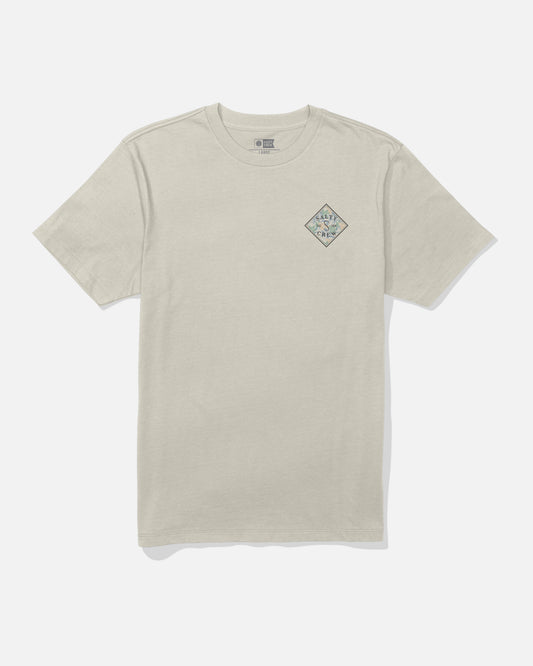 Front view iof the Tippet Fill Crew Tee - Bone. 