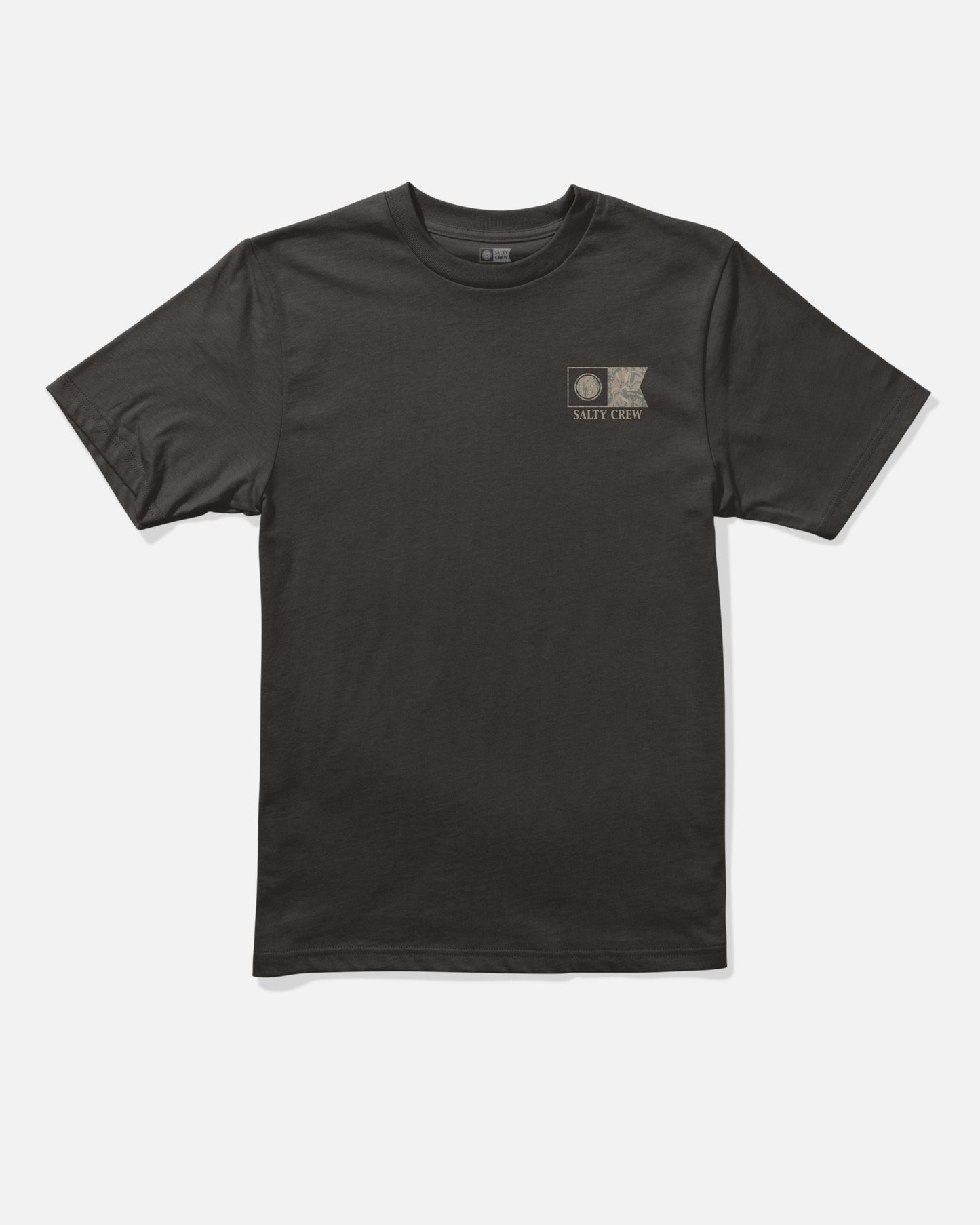 Front view of the Flagship Fill Boys Tee - Black. 