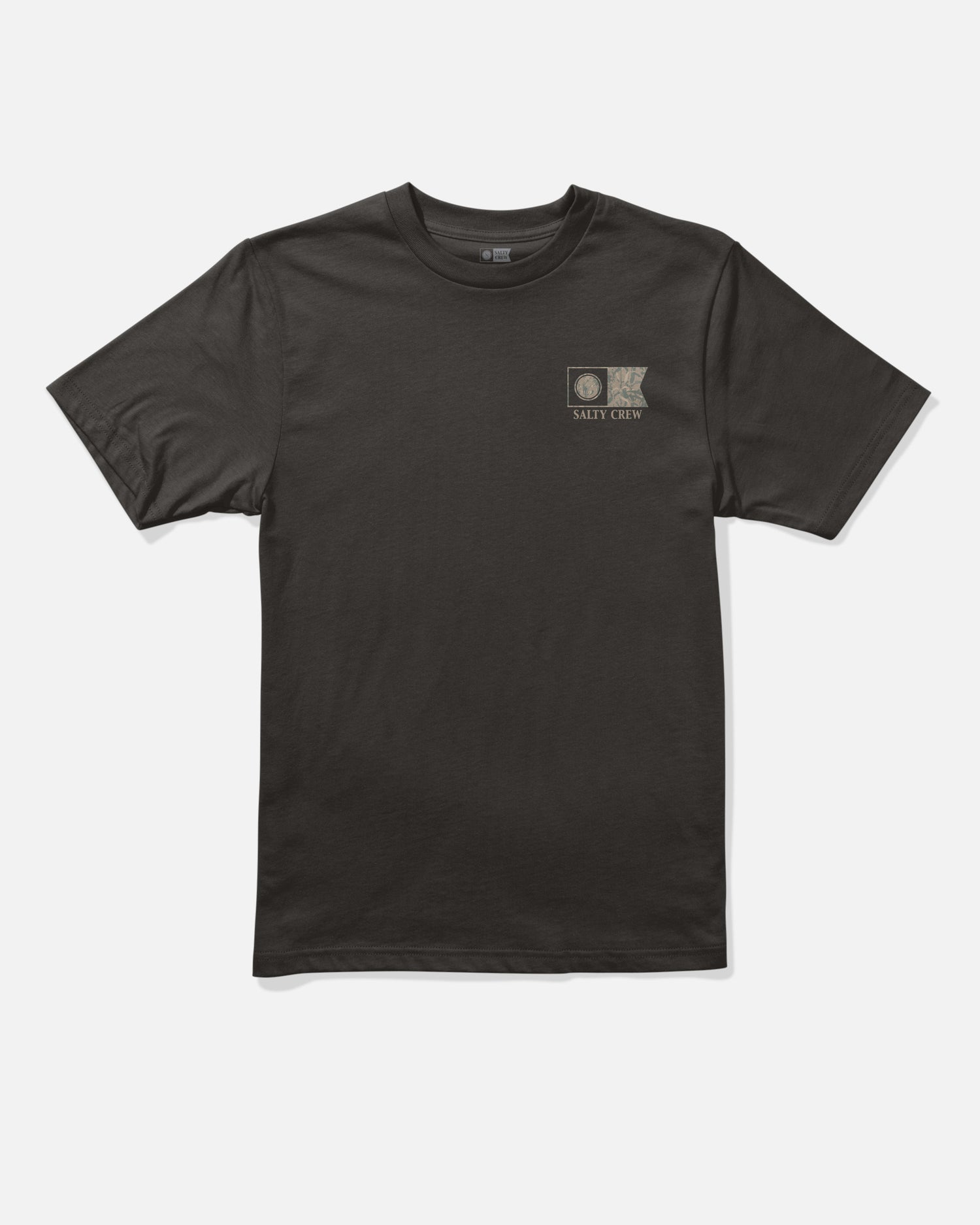 Front view of the Flagship Fill Boys Tee - Black. 