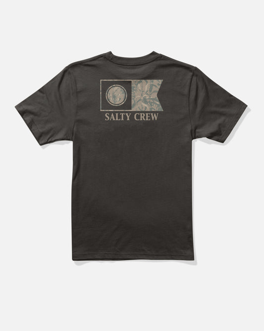 Back view of the Flagship Fill Boys Tee - Black. 