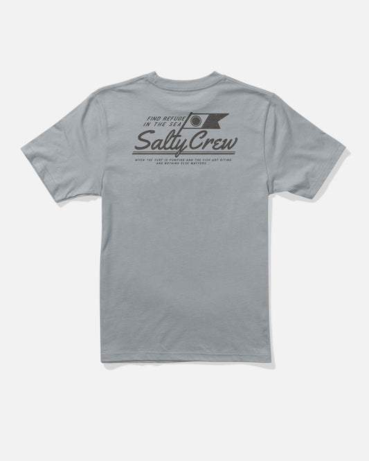 Back view of the Original Boys Tee - Quarry. 