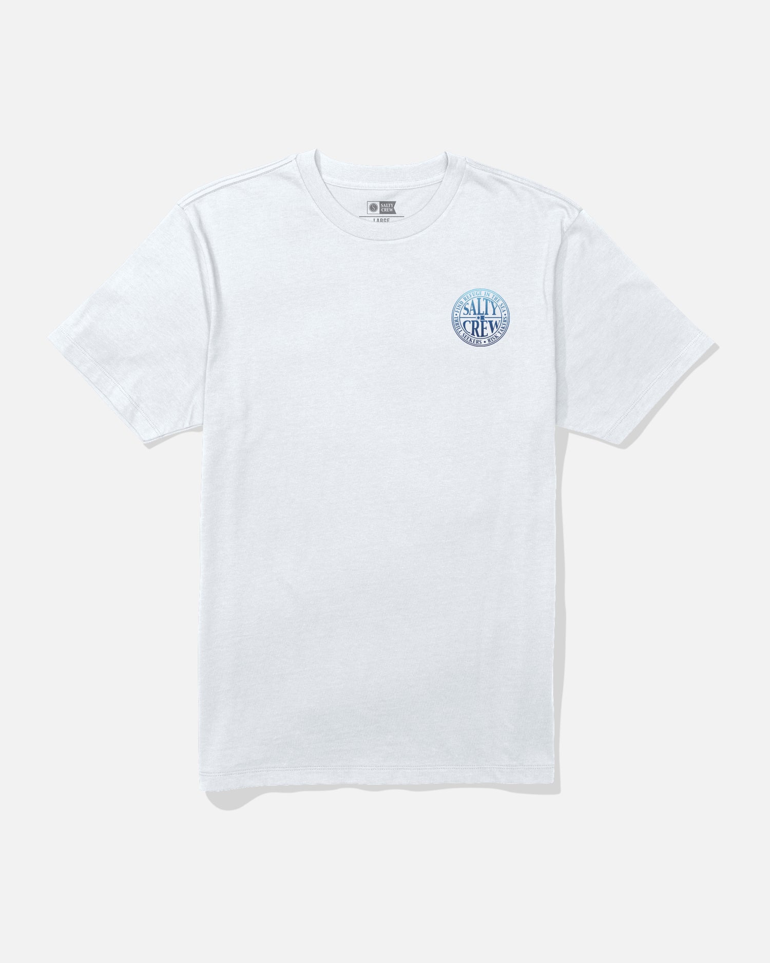Front view of the Global Tee - White. 