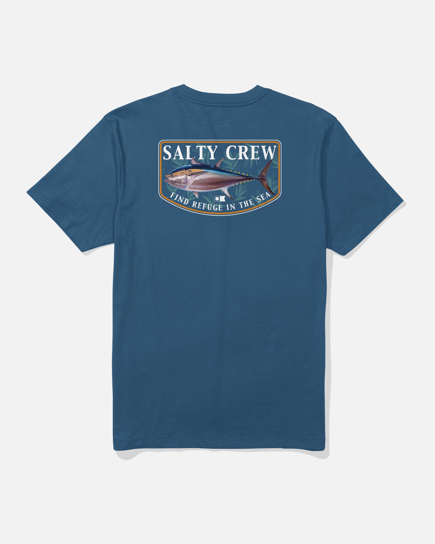 Back view of the Big Blue Fill Crew Tee - Cast Blue. 