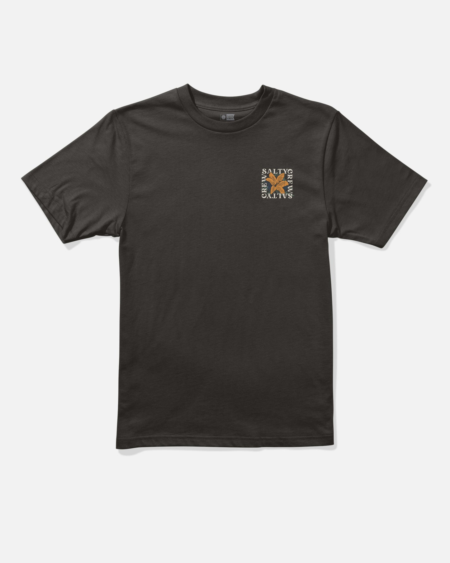 Front view of the Petal Boys Tee - Black. 