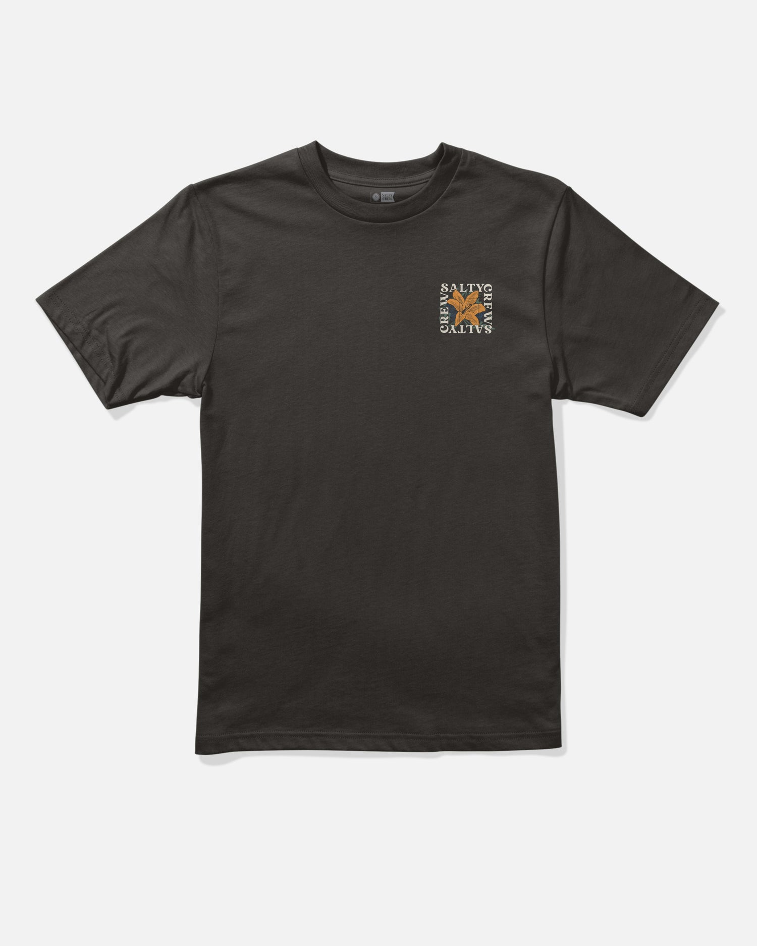 Front view of the Petal Boys Tee - Black. 