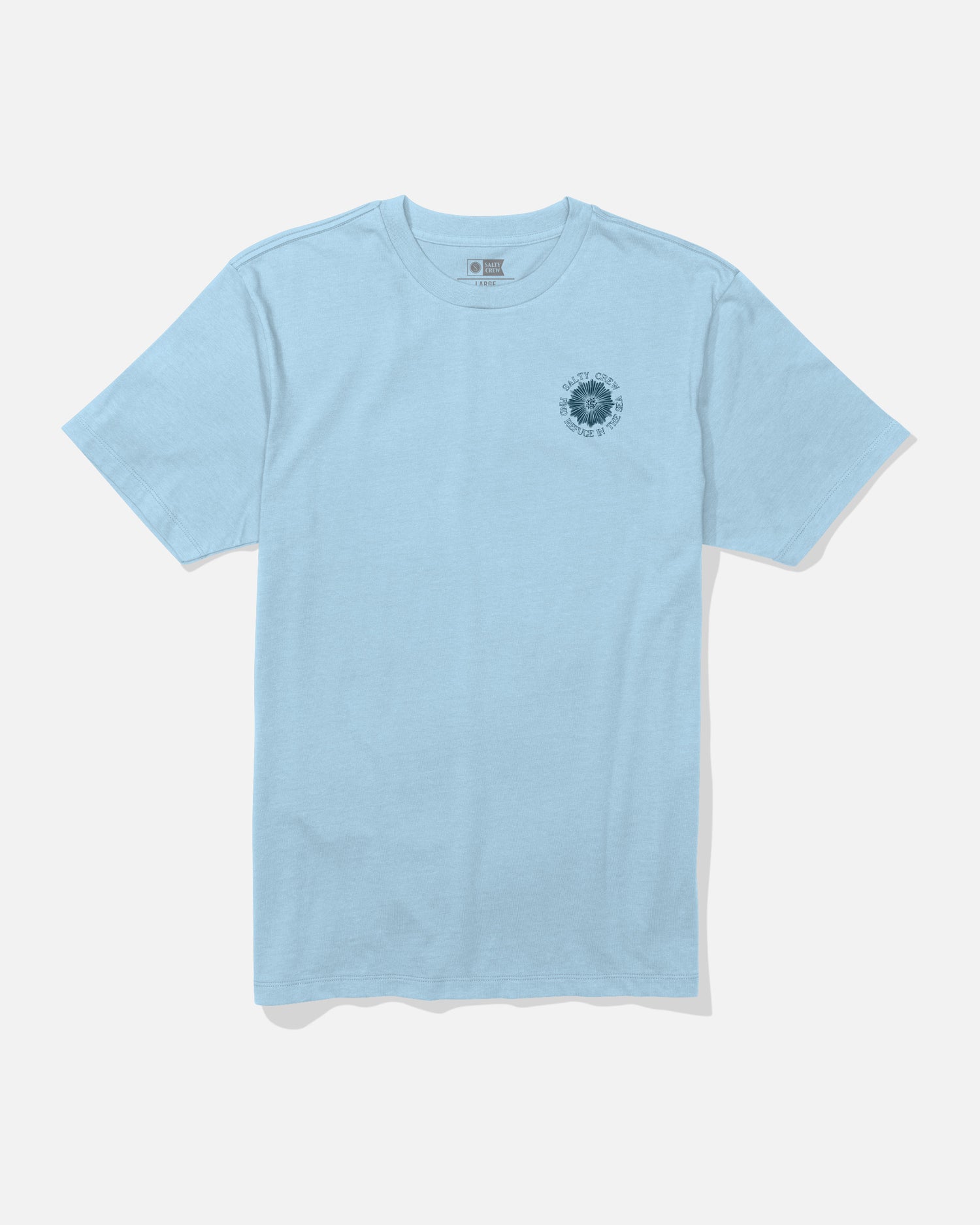 Front view of the Coral Head Tee - Clear Sky. 