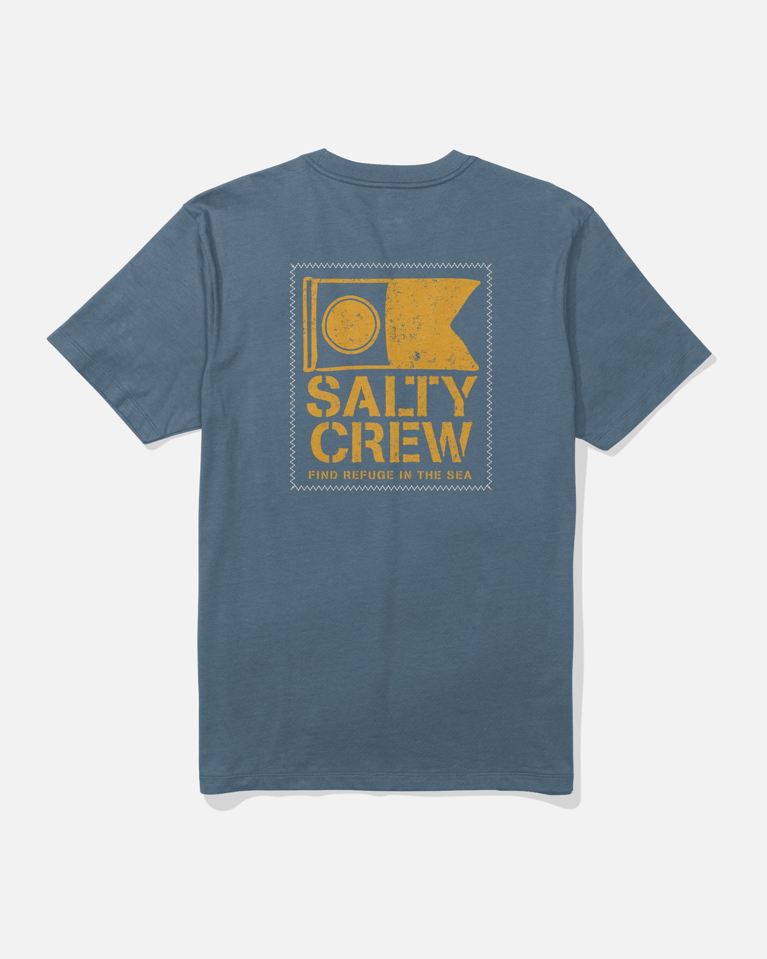 Back view of the Stitched Tee - Slate. 