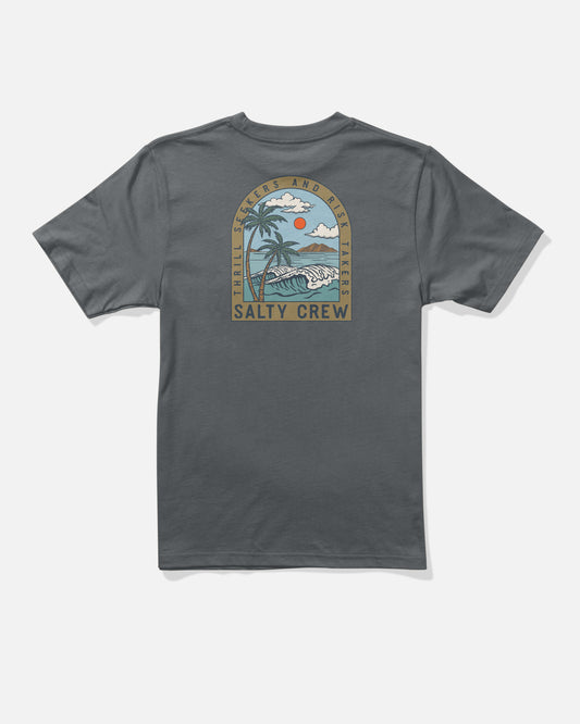 Back view of the Archway Boys Tee - Charcoal. 