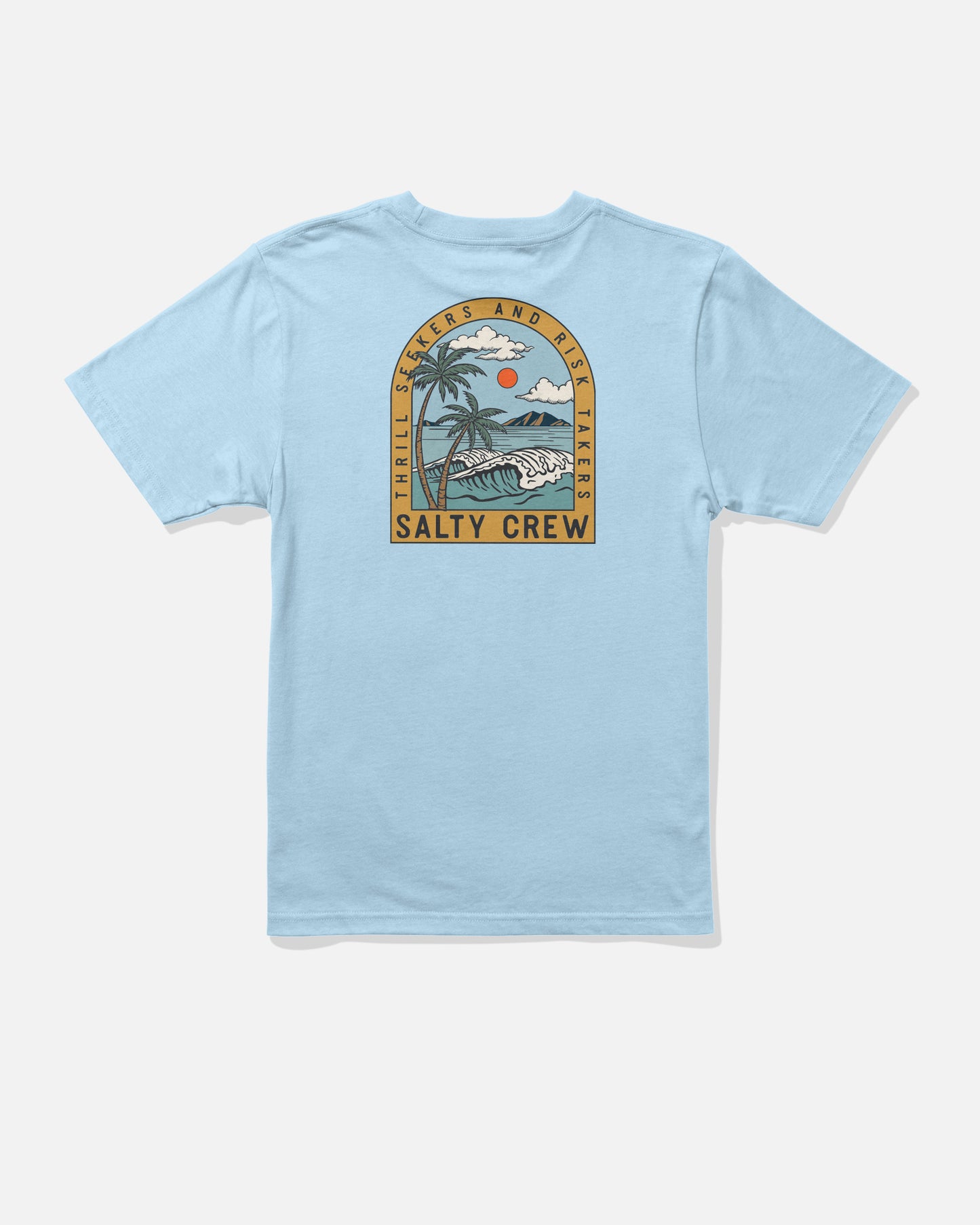 Back view of the Archway Boys Tee - Clear Sky. 