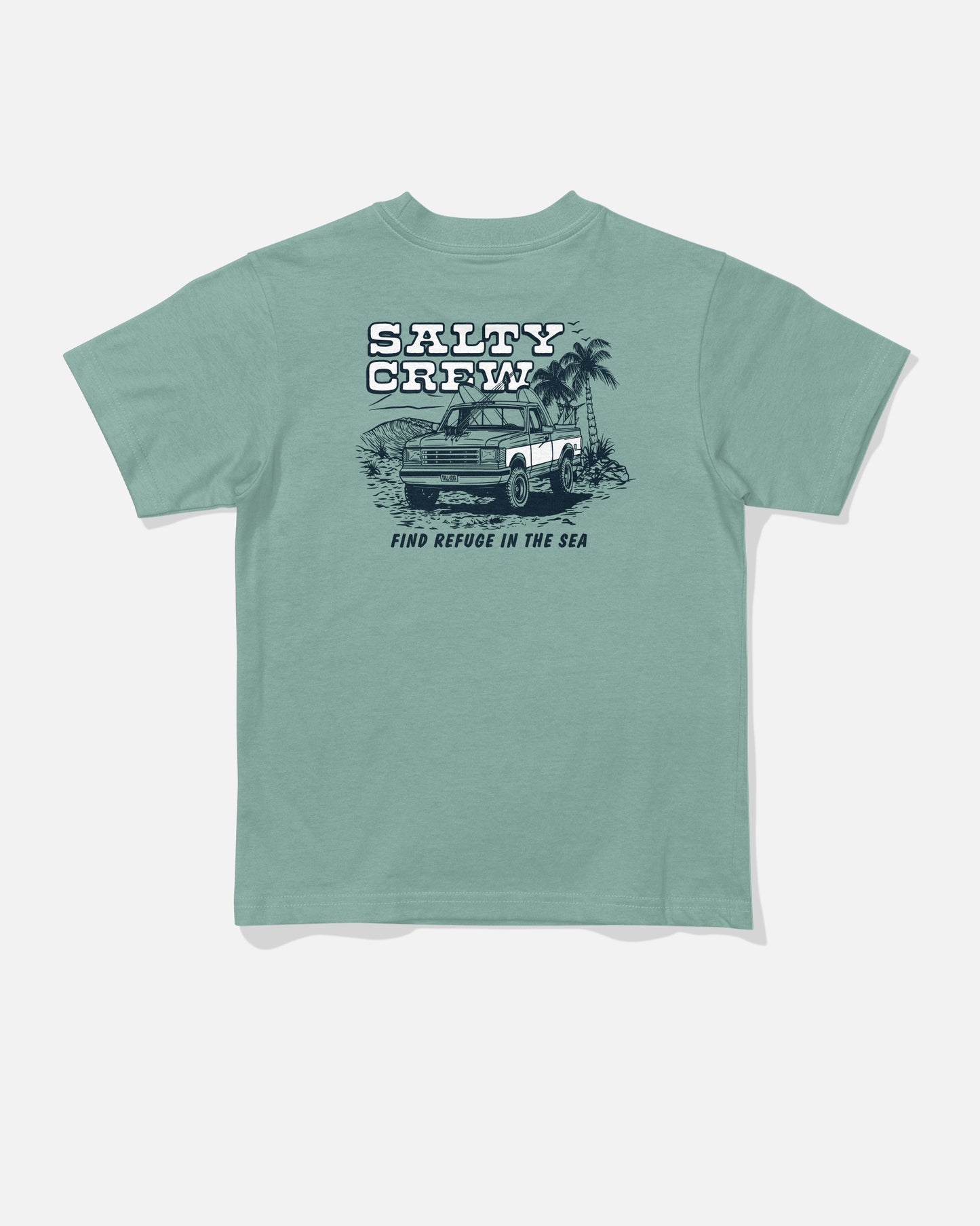 Back view of the Truck Stop Toddler Tee - Mackerel. 