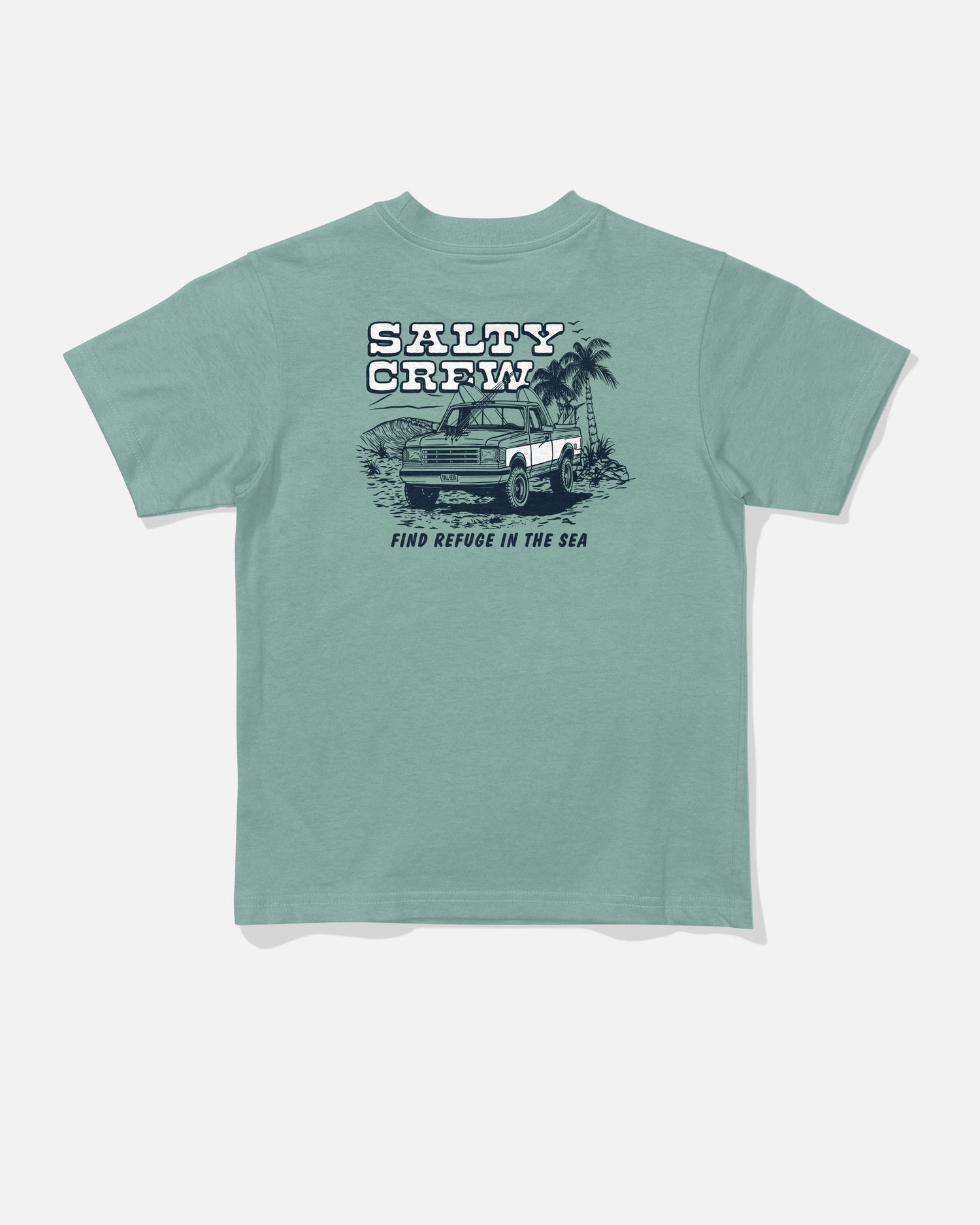 Back view of the Truck Stop Toddler Tee - Mackerel. 