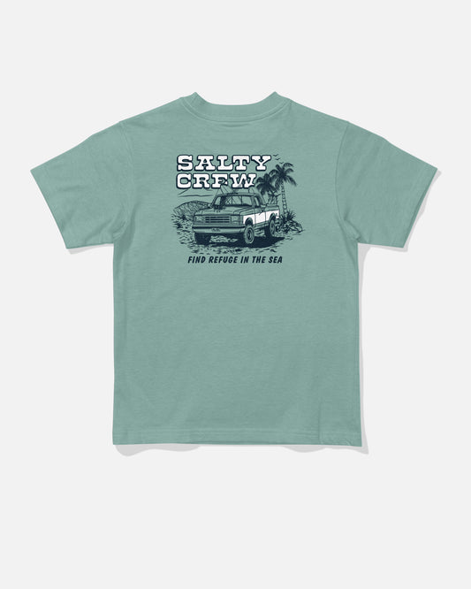 Back view of the Truck Stop Toddler Tee - Mackerel. 