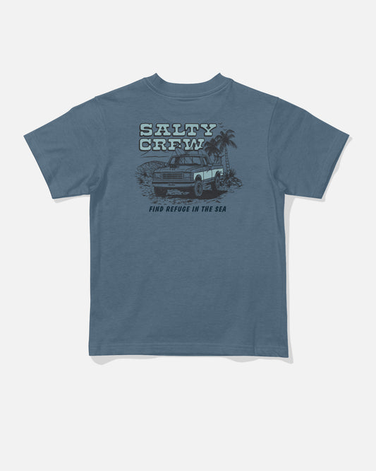 Back view of the Truck Stop Toddler Tee - Slate. 