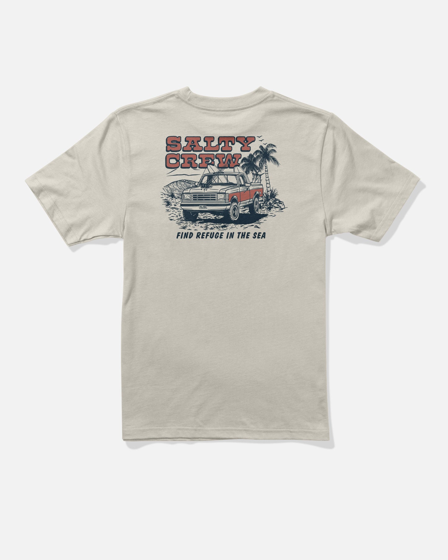 Back view of the Truck Stop Boys Tee - Bone. 