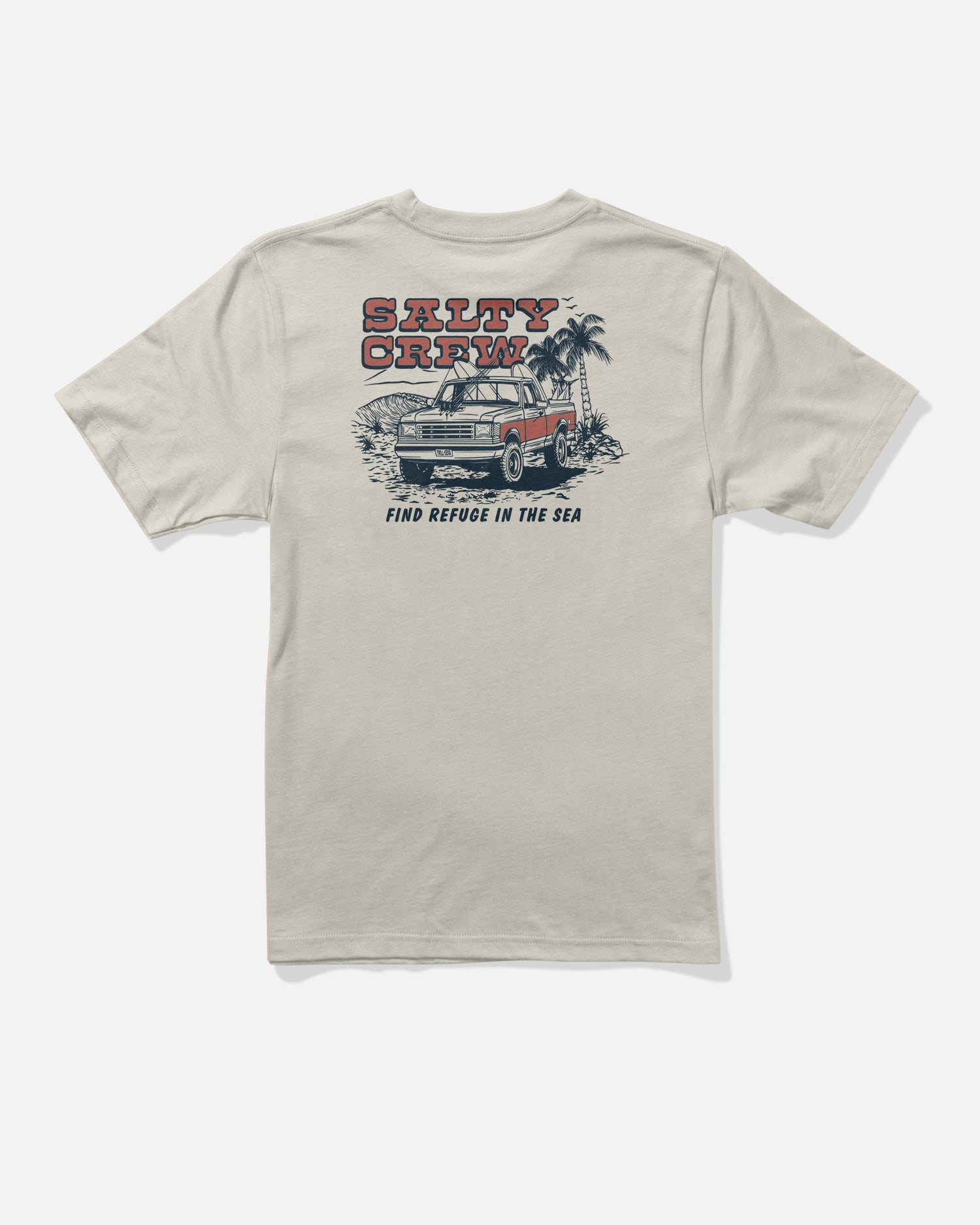 Back view of the Truck Stop Boys Tee - Bone. 
