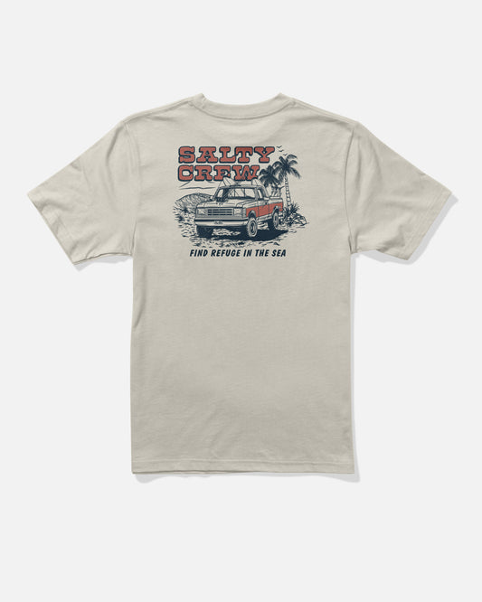 Back view of the Truck Stop Boys Tee - Bone. 