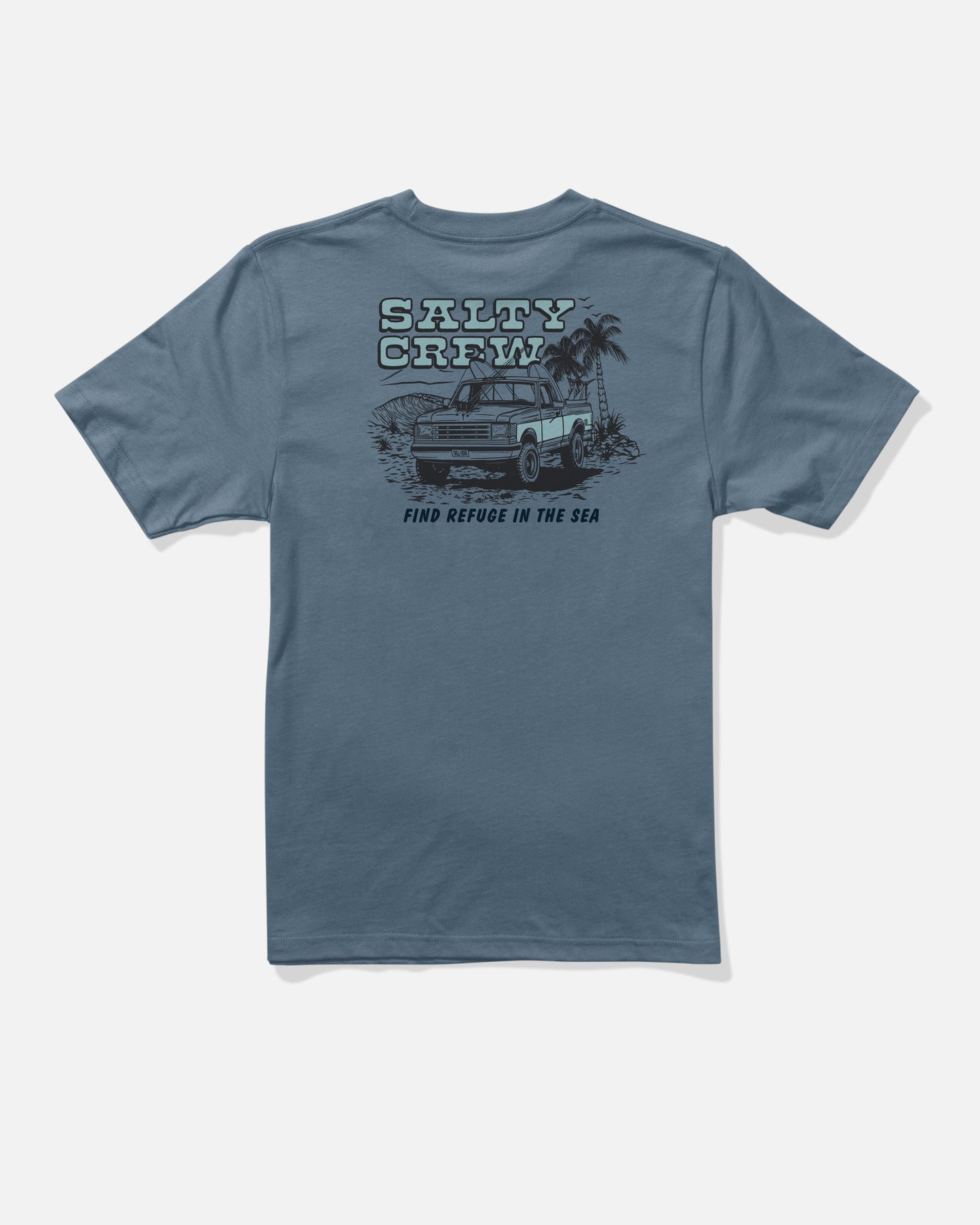 Back view of the Truck Stop Boys Tee - Slate. 